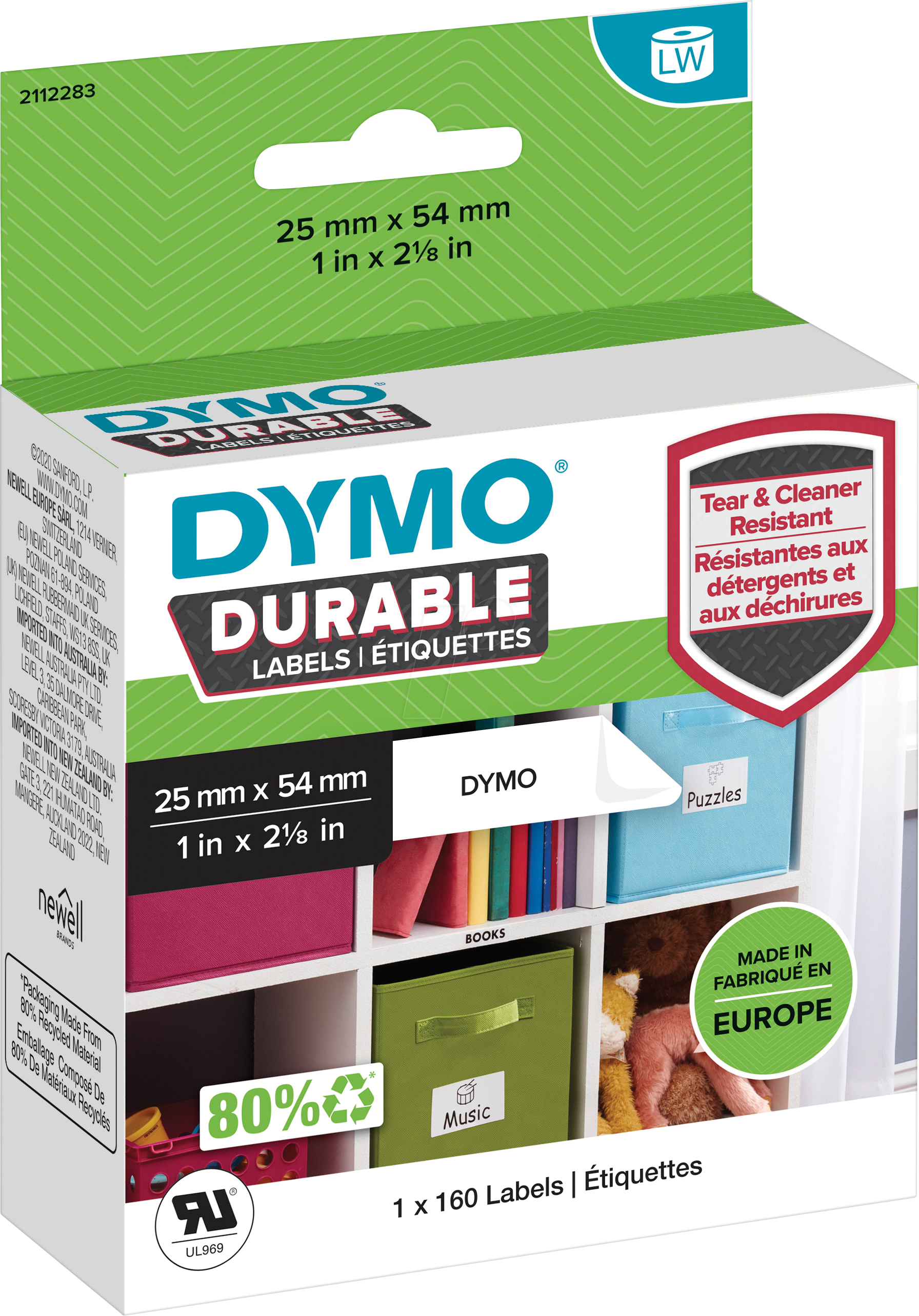 DYMO LW 2112283 - DYMO LabelWriter Etiketten, 25x54 mm, 160 Stück