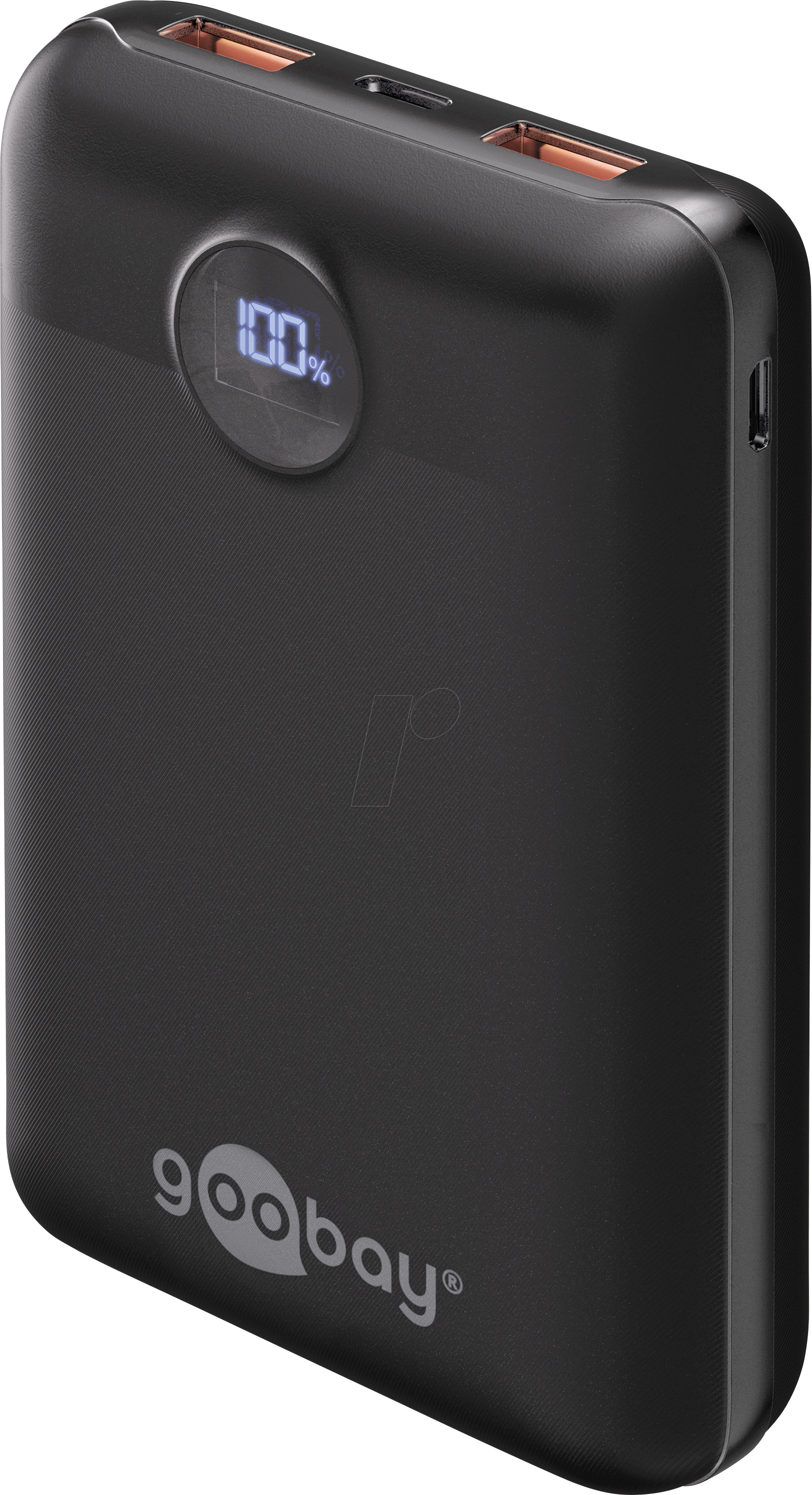 GOOBAY 65869 - Powerbank, Li-Po, 20000 mAh, 1x USB-A, 1x USB-C, schwarz