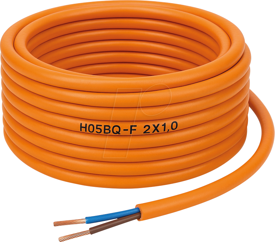 Thumbnail - H05BQ F210 50M - PUR-Leitung H05BQ-F, 2 x 1 mm, 50 m, orange