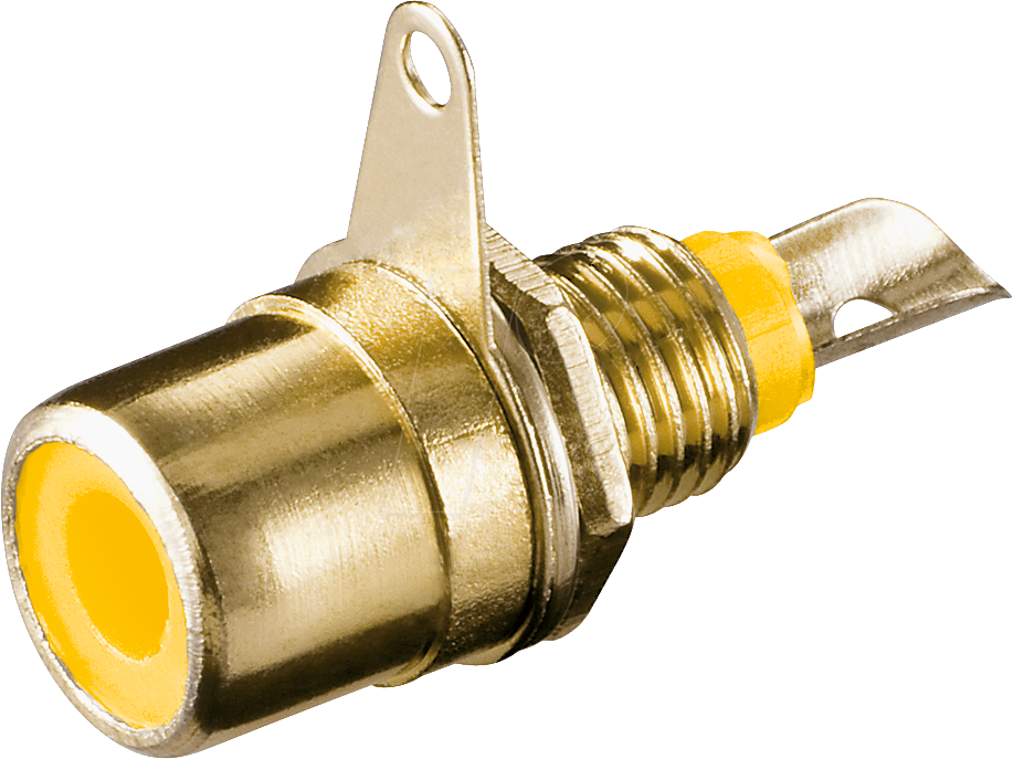 CBGP GE - Cinch-Einbaubuchse, Farbcodierung gelb, vergoldet
