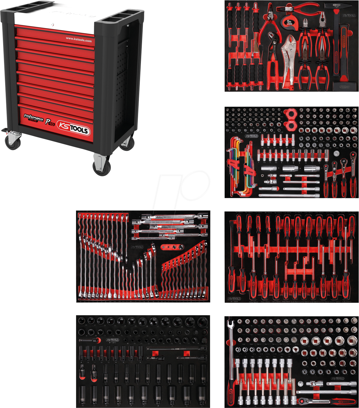 KS 810.6423 - Werkstattwagen PERFORMANCEplus P10 mit 8 Schubladen und 399 Werk