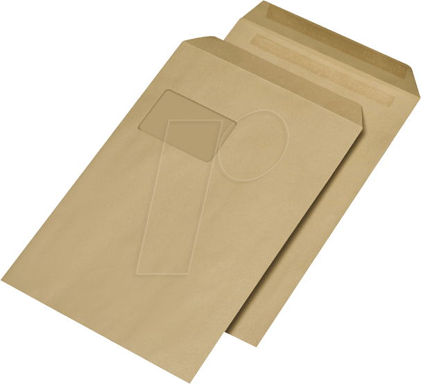 UMS 3549-250 - Versandtaschen mit Fenster, DIN C4, selbstklebend, braun