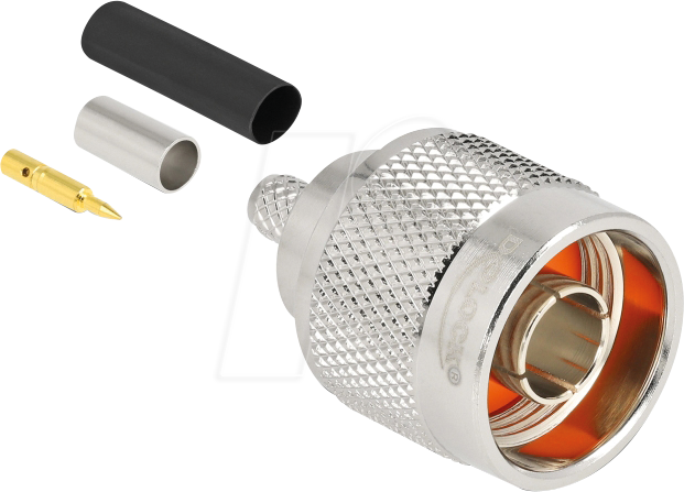 DELOCK 91766 - N Stecker zum Crimpen LMR 200 mit passendem Schrumpfschlauch