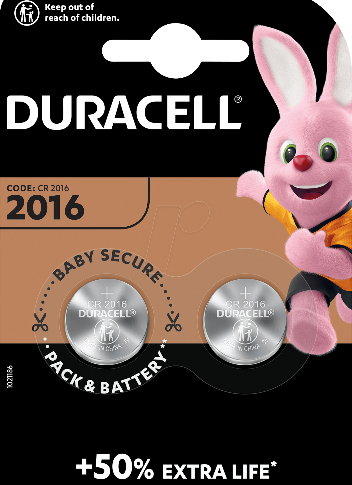 DURA CR2016 X2 - Lithium-Knopfzelle, CR2016, 3V, 20,0x1,6 mm, 2er-Pack