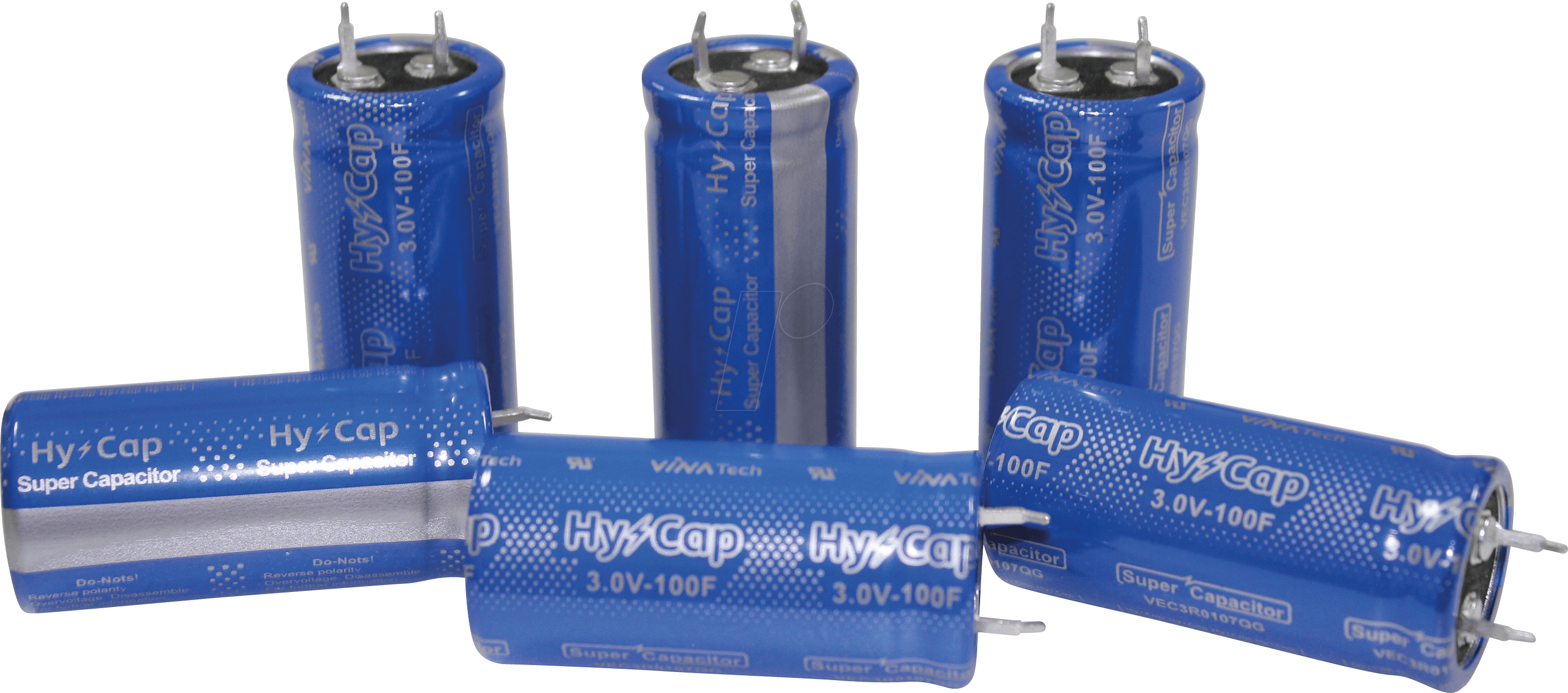 HY-CAP 100F 3V - Superkondensator, 100 F, 3 V, 22 x 45 mm
