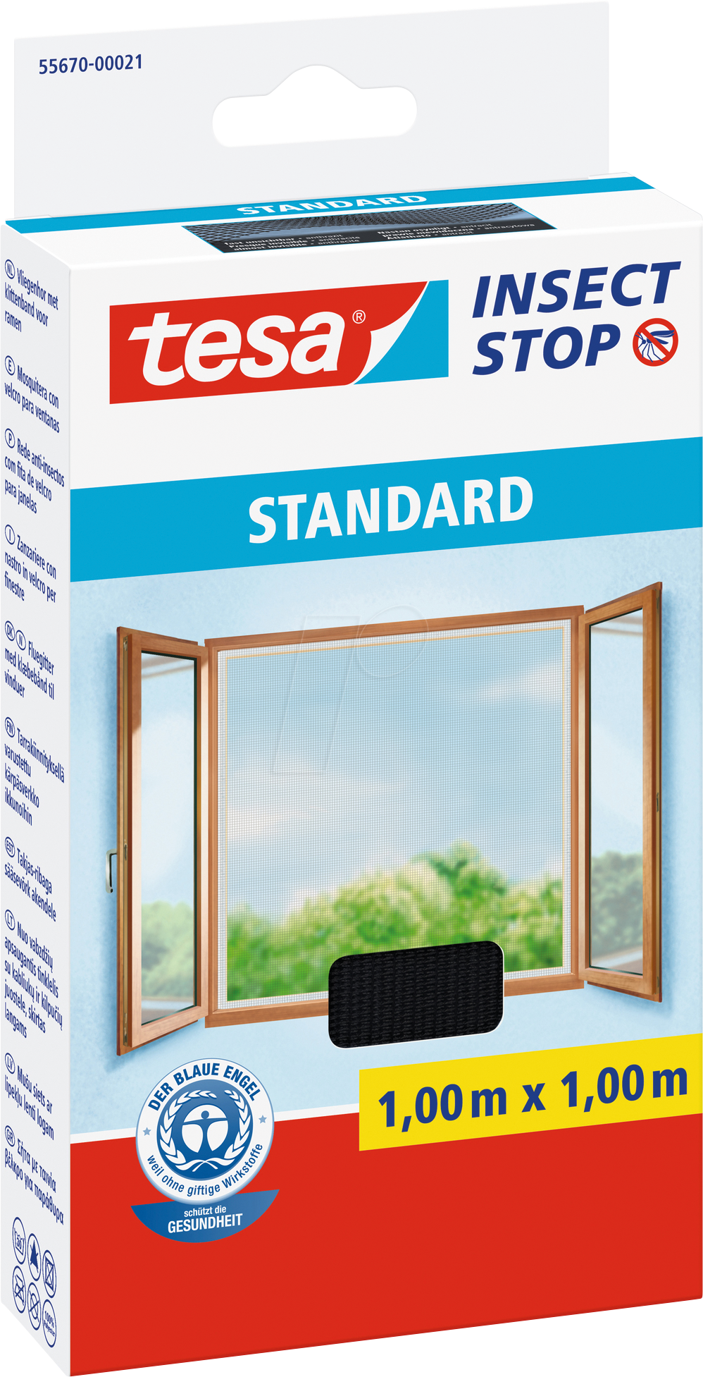 TESA 55670 AN - tesa® Insect Stop, Fenster, 1,00 m x 1,00 m, anthrazit