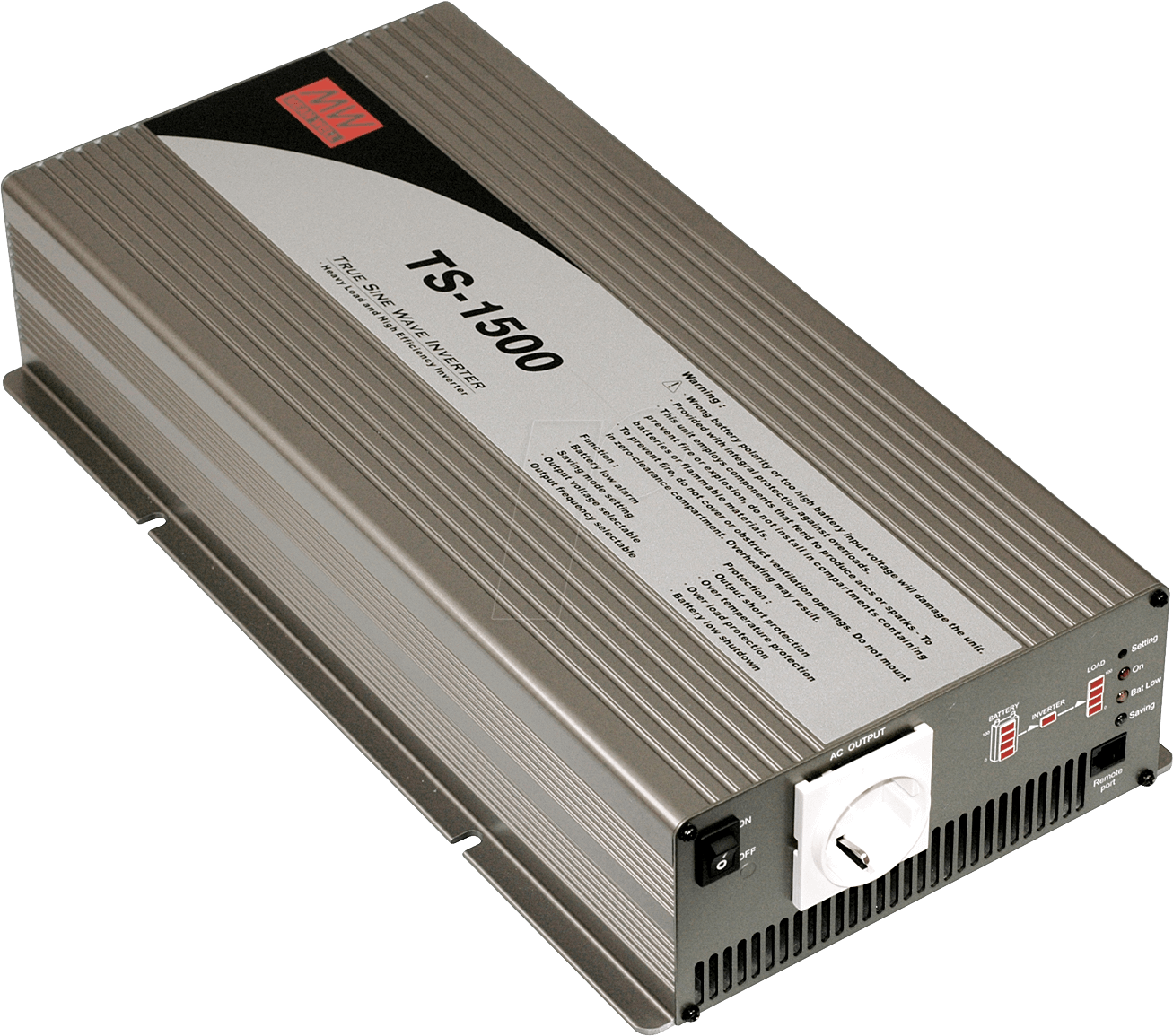 TS-1500-212B - Wechselrichter, Sinus, 1500 W, Schutzkontakt