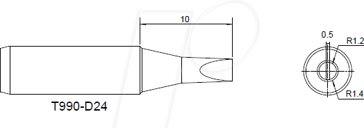 ATTEN T990-D24 - Lötspitze, 1,2 mm, meisselförmig