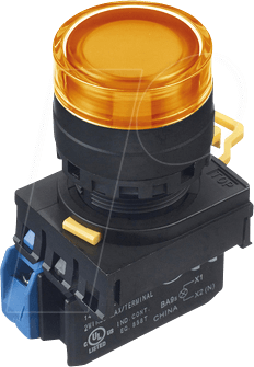 ID YW1LAF2E1QM3 - Beleuchteter Einbautaster YW, 22 mm , 1 NO, schwarz