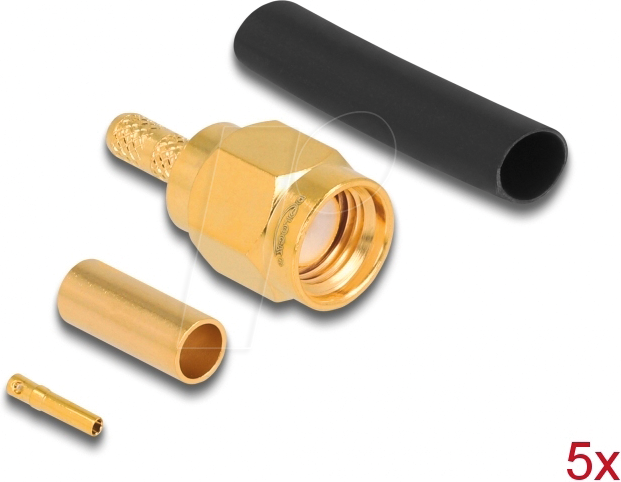 DELOCK 90042 - RP-SMA Stecker zum Crimpen RG-174 / RG-316