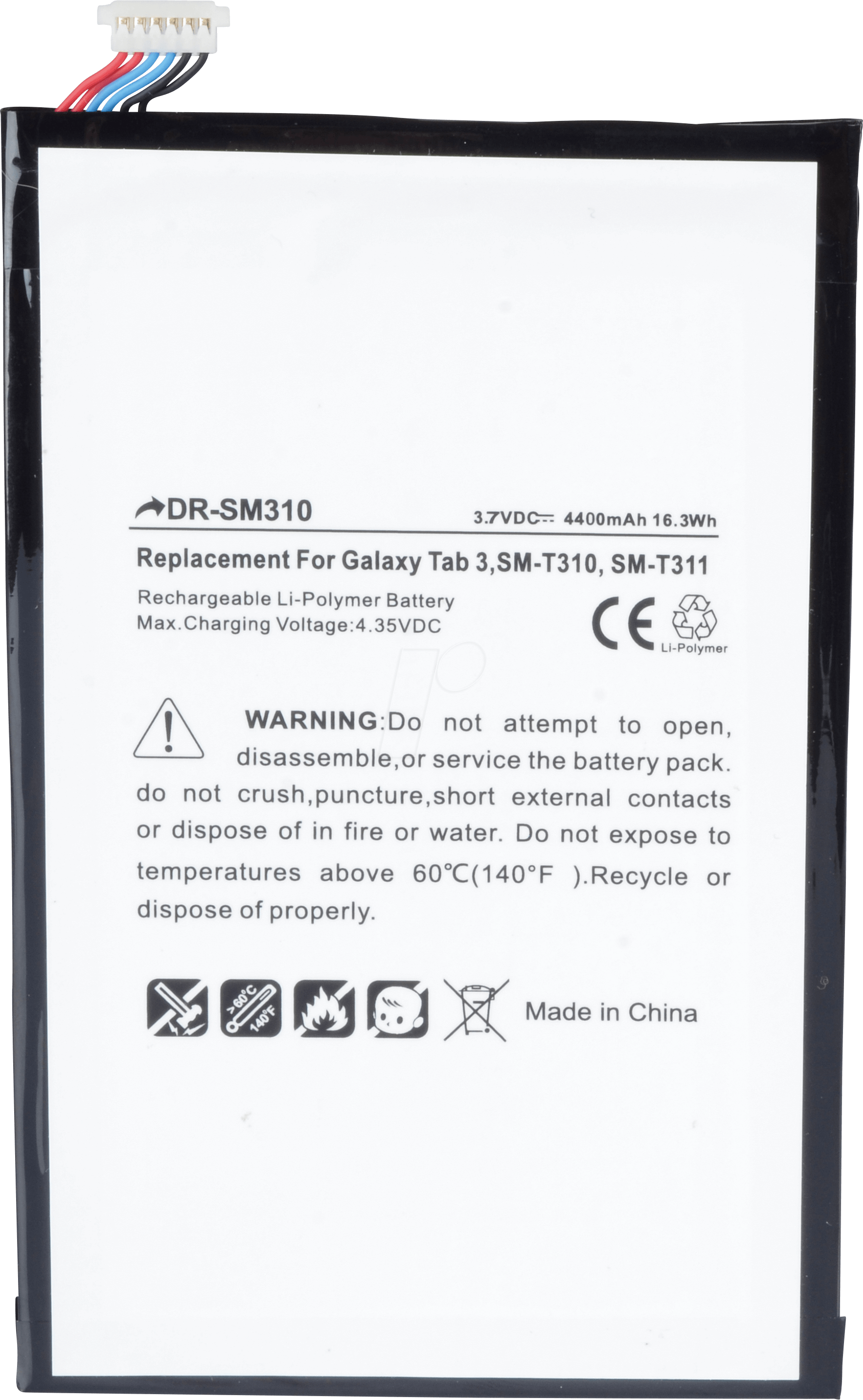 AKKU SAM 60 - Tablet-Akku für Samsung Galaxy Tab 3, Li-Pol, 4400 mAh