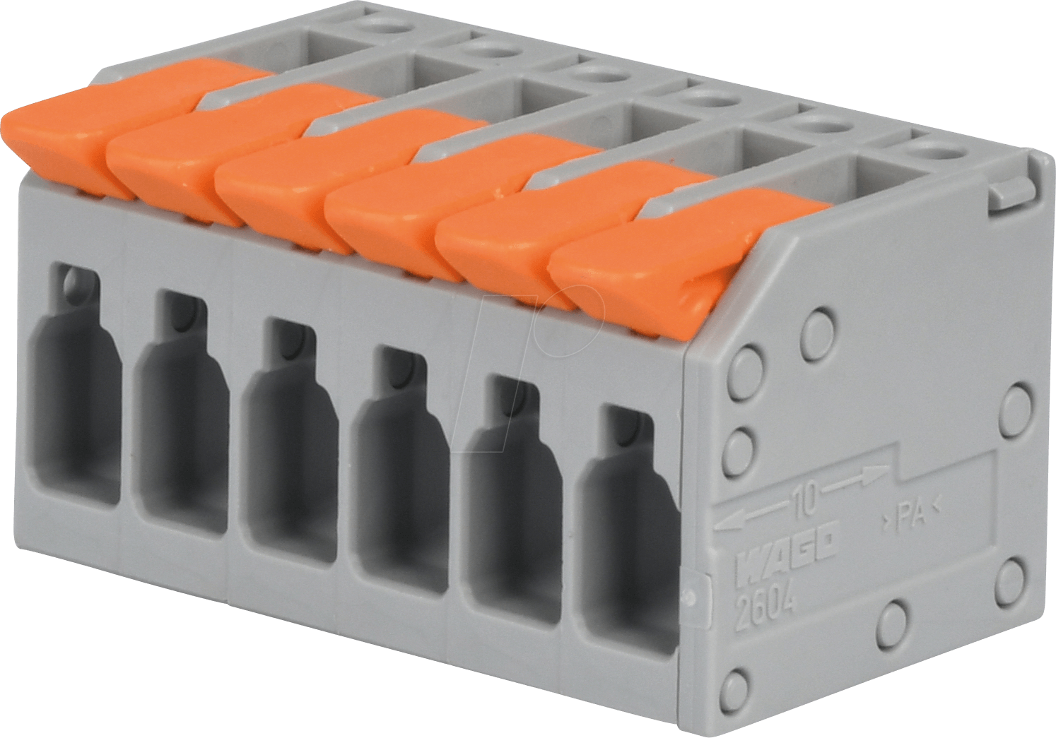 WAGO 2604-3106 - Leiterplattenklemme - RM 5 mm, Ø 4 mm², 6-polig