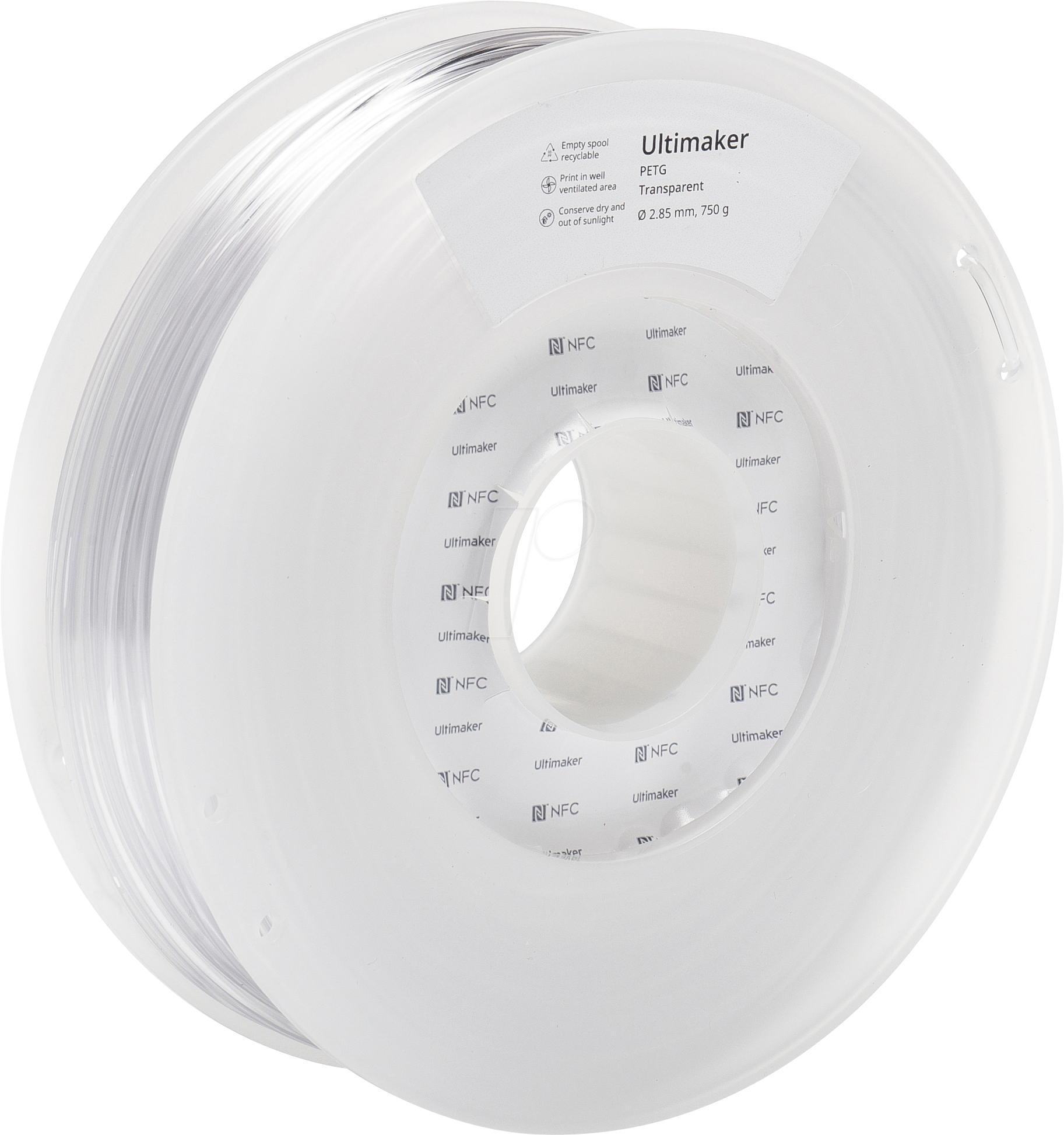ULTIMAKER 227332 - Filament, PETG, transparent, 2,85mm, 750g
