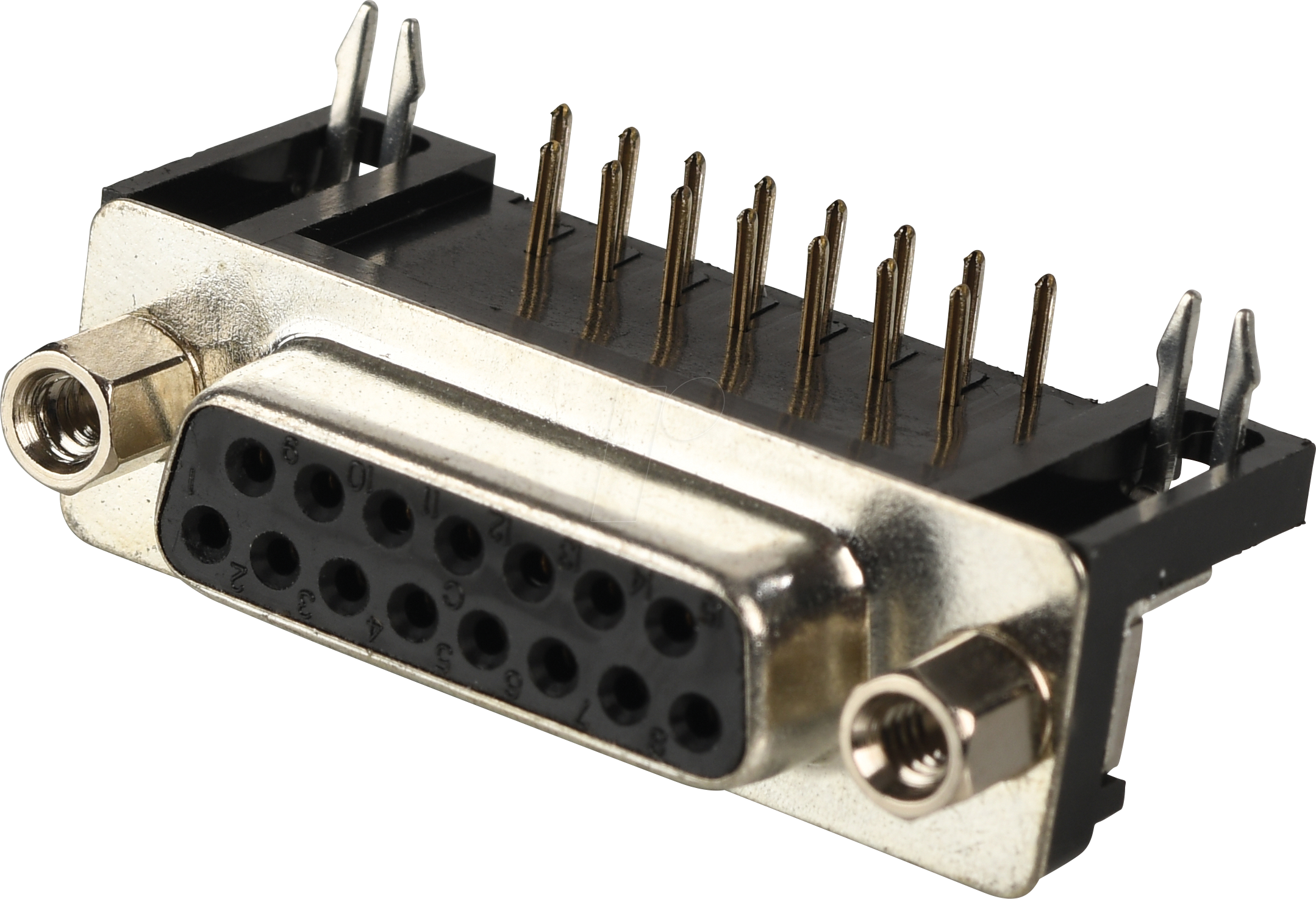 W+P 107-15-2-1-2 - D-SUB Buchse, 15-polig, gewinkelt