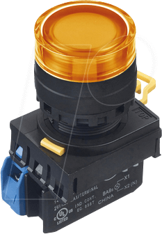 ID YW1LMF2E10Q4A - Beleuchteter Einbautaster YW, 22 mm , 1 NO, schwarz