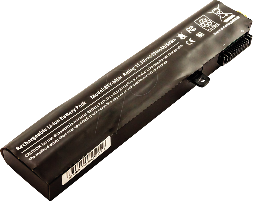 AKKU 54119 - Notebook-Akku für MSI, Li-Ion, 5200 mAh