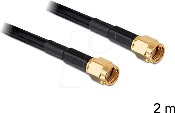 DELOCK 88656 - HF Antennenkabel, RP-SMA Stecker > RP-SMA Stecker, 2 m