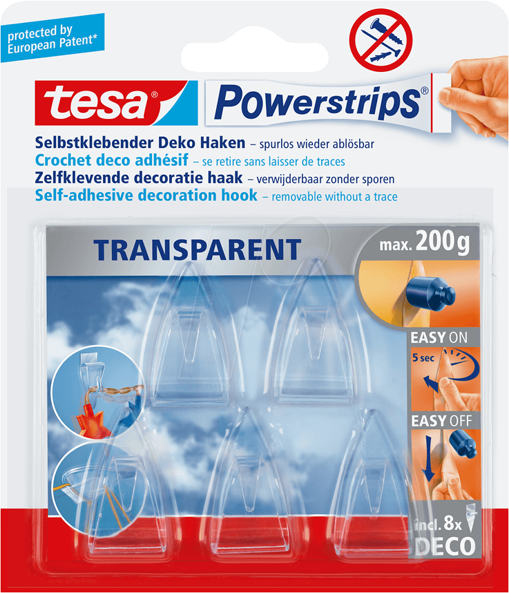 TESA 58900 - tesa® Powerstrips® Deco-Haken, 5 Stück