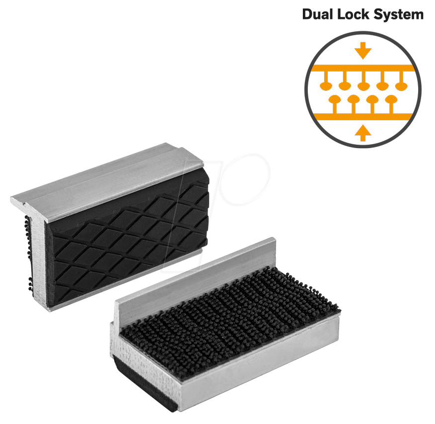 BERN 9 900 K50A1 - Schonbacken mit Klettverschluss, Alu/Gummi, 50 mm, 1 Paar