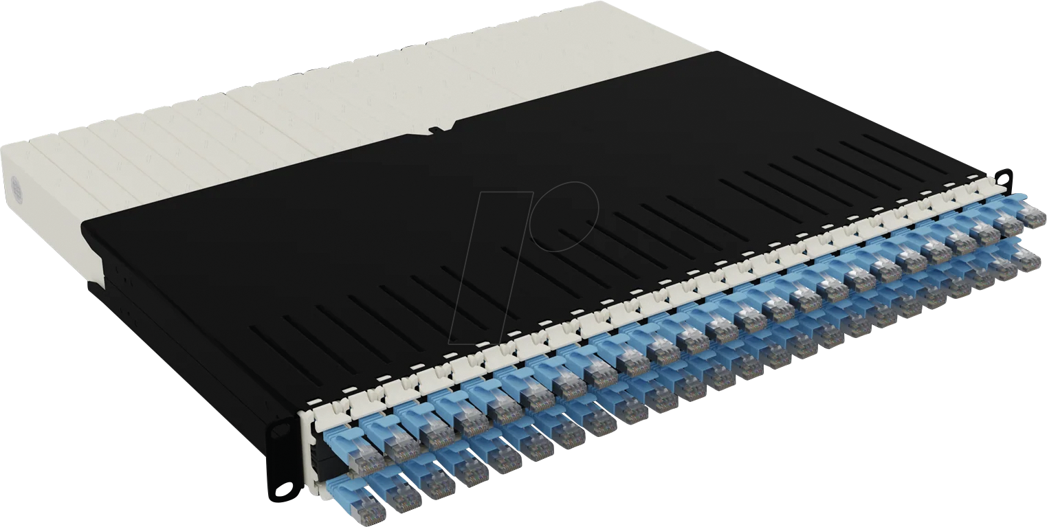 Thumbnail - PB PONEX8STPBL - Kabelmanagementsystem, 24-Port, Cat.6a STP, 0,8 m, blau
