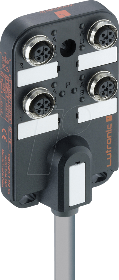 LUT 04DL1 3 5 - passiver Verteiler, M12, 4 x 5 pol, 5 m