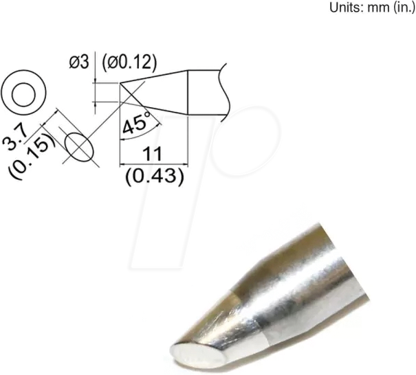 HAK T33-SSBC3 - Aktiv-Lötspitze T33-SSBC3, 3,0 mm, abgeschrägt, fase