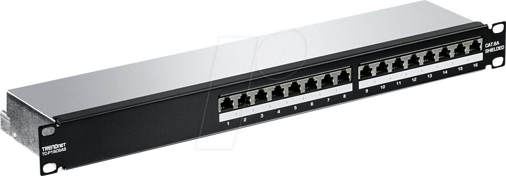 TRN TC-P16C6AS - Patchpanel, 16-Port, Cat.6a, 1 HE