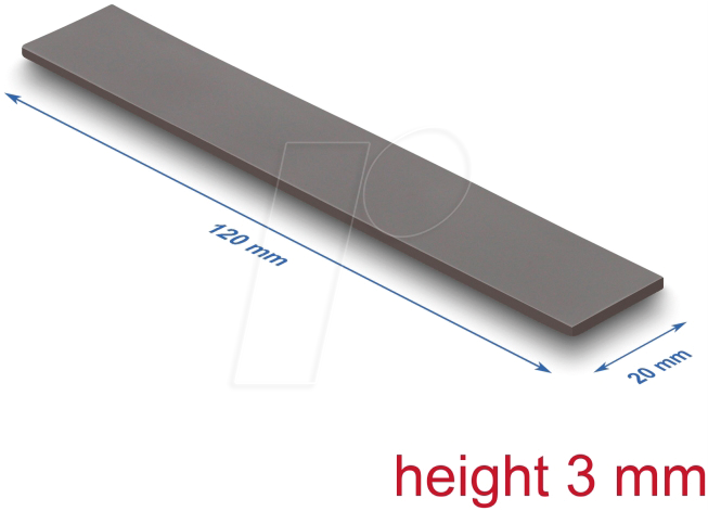 DELOCK 18471 - Wärmeleitpad, 3,2 W/mk, 120 x 20 x 3,0 mm, Low Oil Bleeding