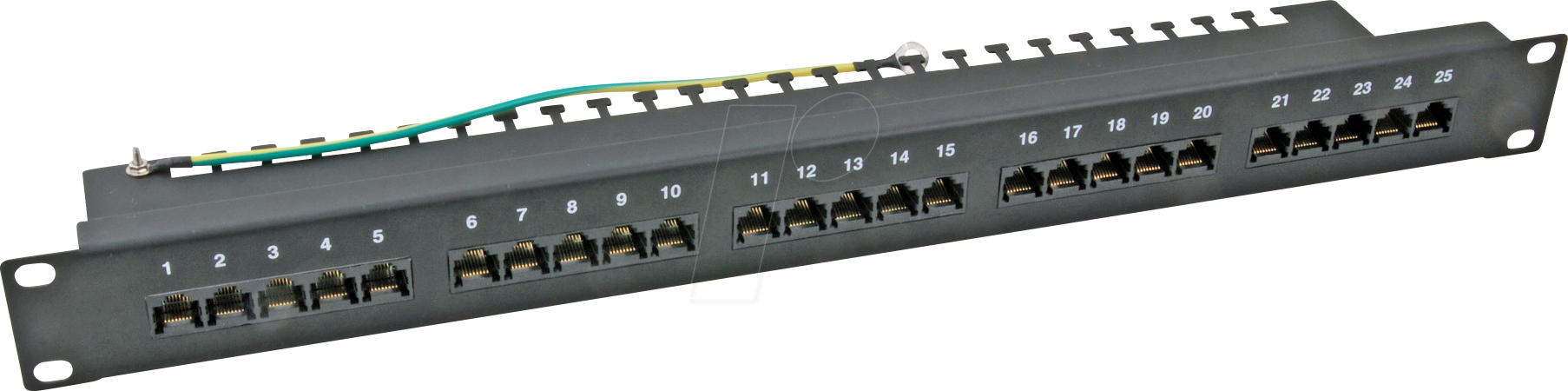 EFB 37588SW.1 - Patchpanel Cat.3, UTP 19''/1HE 25xRJ45 schwarz