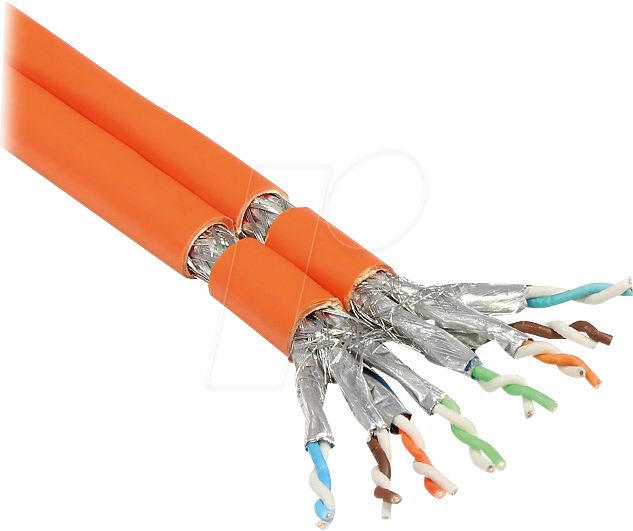 GC N0065 - Verlegekabel Cat.7 Duplex, S/FTP, 1000 MHz, orange, 50 m