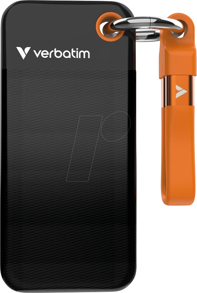 VERBATIM 32193 - Verbatim Pocket SSD mit Schlüsselring, 1TB Schwarz/Orange