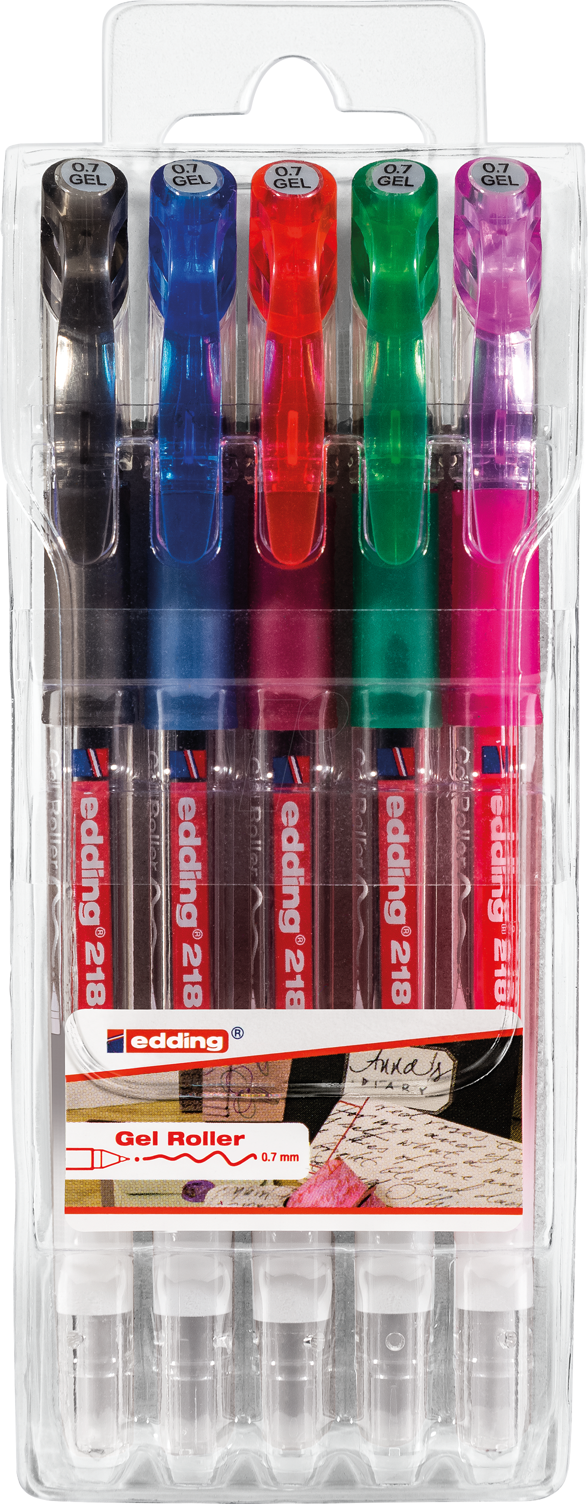EDDING 2185-5099 - Gelroller Set, 0,70 mm, 5-farbig