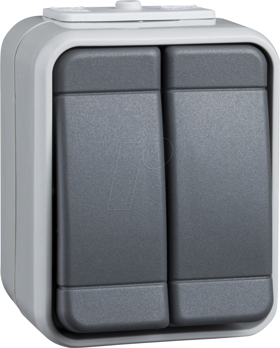 ELSO 441509 - Serienschalter, 10A, IP44, AquaTop, Steckklemme, licht/basaltgra