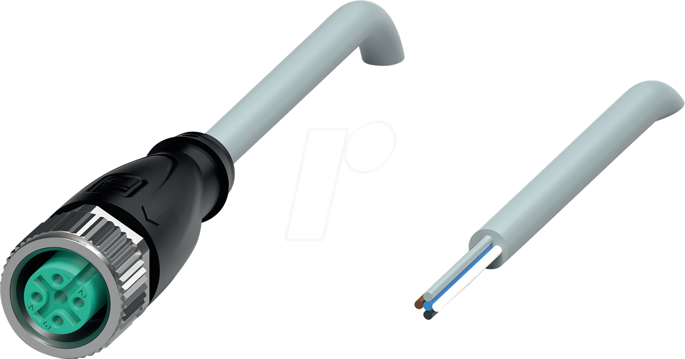 P+F V15-G-2M-PUR - Kabeldose, M12, 5-pol, freies Ende 2 m