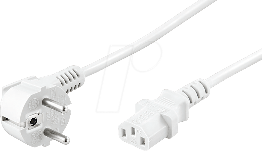 NKSK 300 WS - Netzkabel, Schutzkontaktstecker gew, 3 m, ws, C13