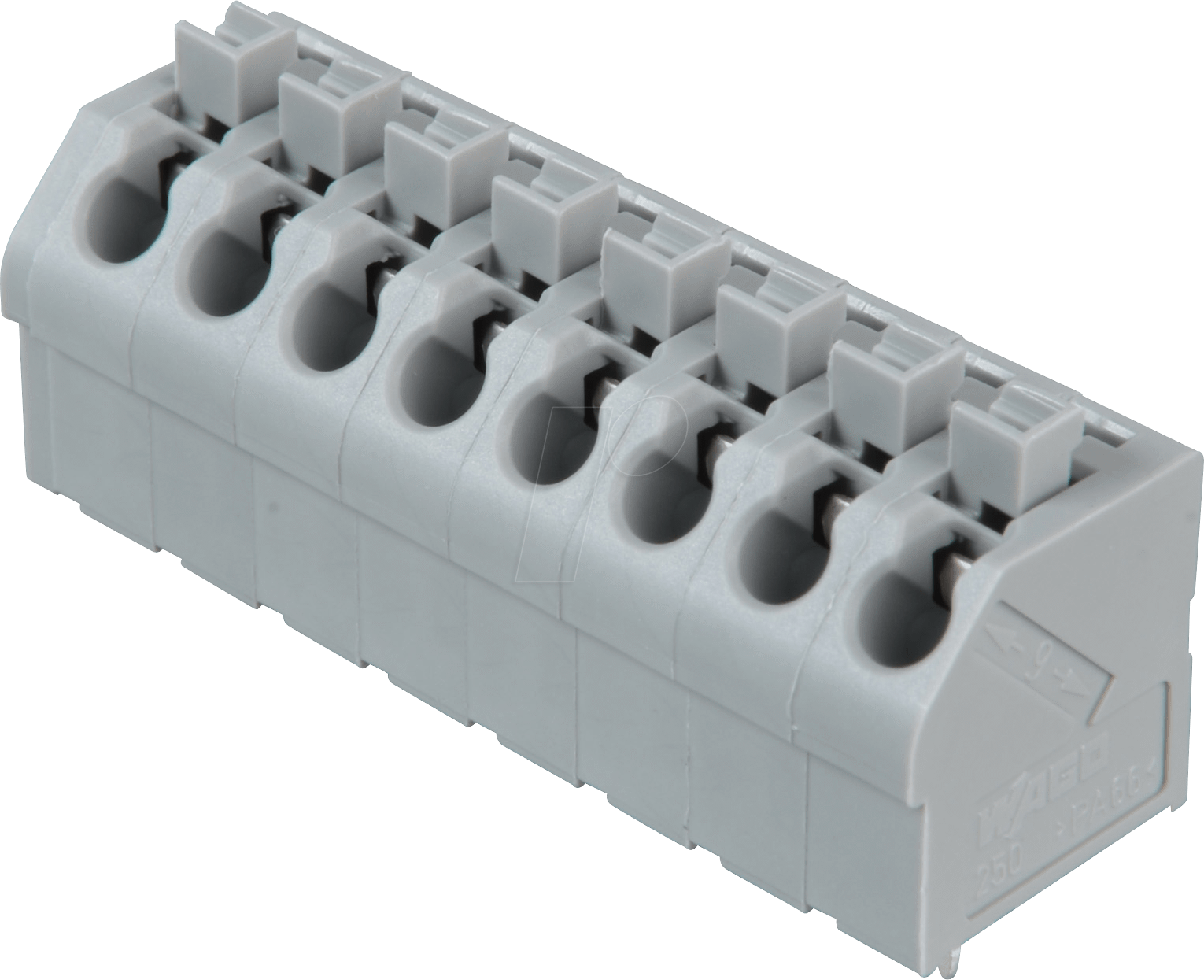 WAGO 250-508 - Klemmleiste mit Betätigungsdrückern, RM 5,0 mm, 17,5A, 8-pol