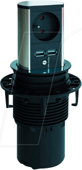 BACH 928.017 - Steckdoseneinheit ELEVATOR, 1-fach Typ F - CEE 7/4, Edelstahlopt