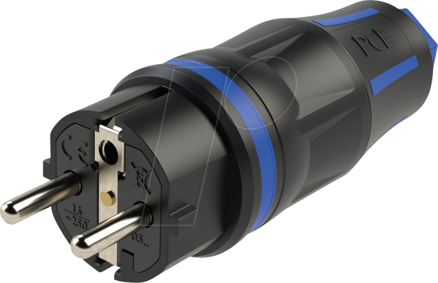 TAUR2 05721-SB - Schutzkontaktstecker TopTaurus2, Typ EF - CEE 7/7, schwarz/blau