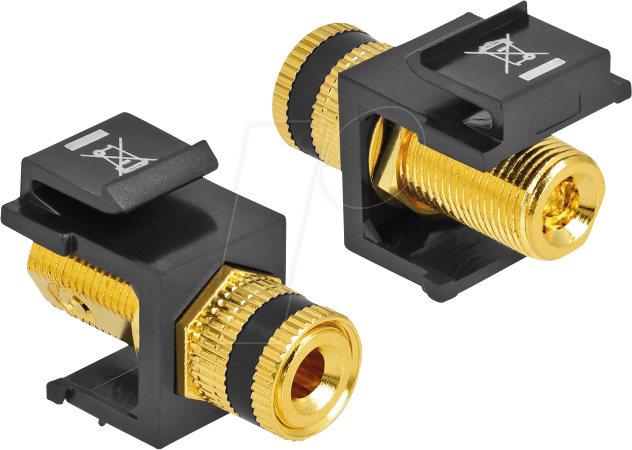 DELOCK 86864 - Keystone Modul Polklemme > Gewindebuchse schwarz / schwarz