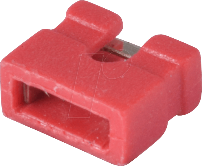 JUMPER 2,00 RT - Kurzschlussbrücke, rot, RM 2,00, vergoldet