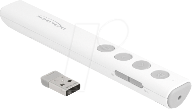 DELOCK 64251 - Presenter, Funk, Laserpointer, weiß