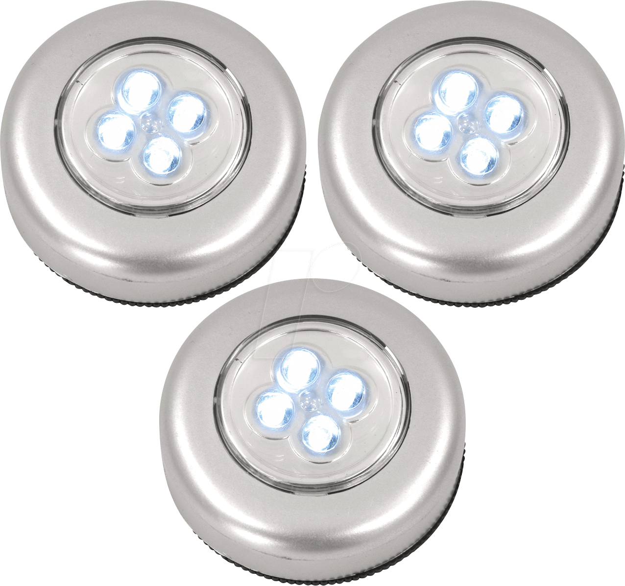 UNI LED LIGHT - LED-Anbauleuchte, silber, 3x AAA (Micro)