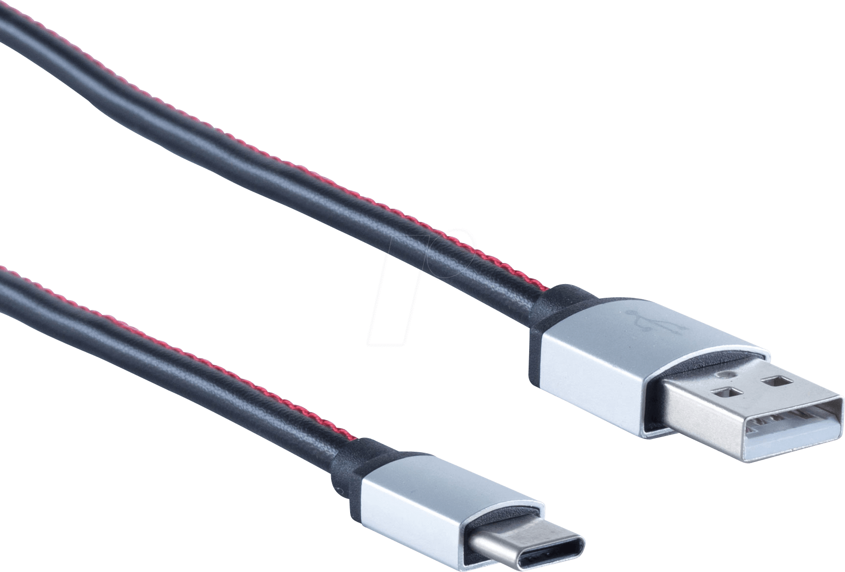 SHVP BS1450099 - USB-A-Stecker > USB Typ C, Leder, schwarz, 0,9m