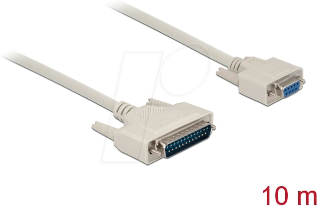 DELOCK 86877 - Serielles Kabel D-Sub 25 Stecker zu D-Sub 9 Buchse 10 m