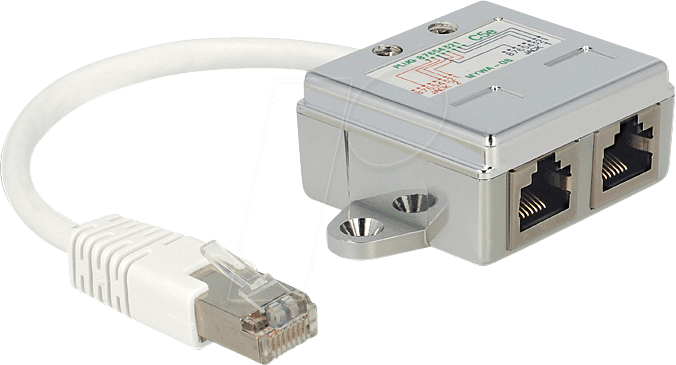 DELOCK 65177 - RJ45 Port Doppler 1x St.-> 2x Bu. 2x Ethernet