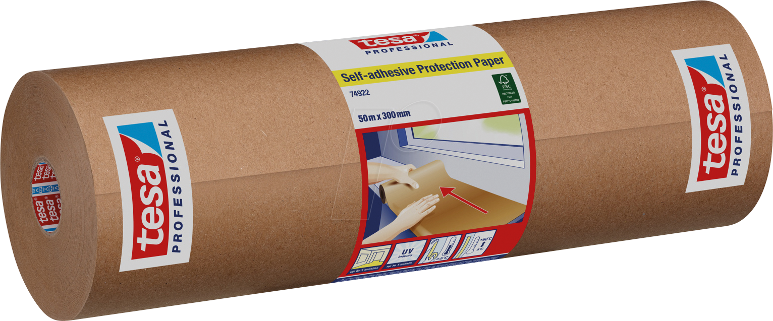 TESA 74922-01 - tesa® klebendes Schutzpapier 50 m x 30 cm