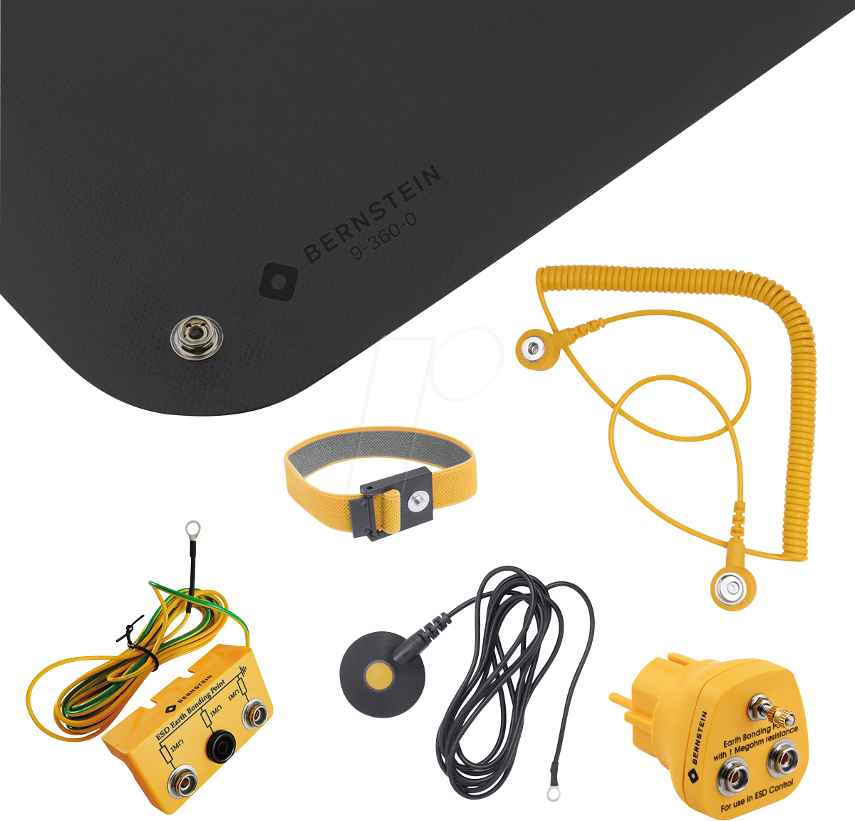 BERN 9-366-B - ESD Handling-Set, Matte, Armband, Kabel, Erdungsstecker, 6-tlg