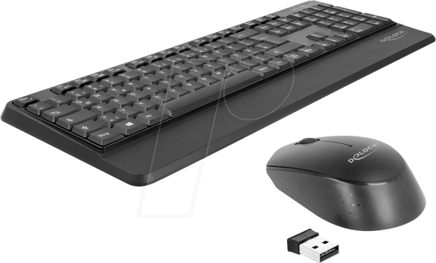 DELOCK 12674 - Tastatur-/Maus-Kombination, Funk, schwarz