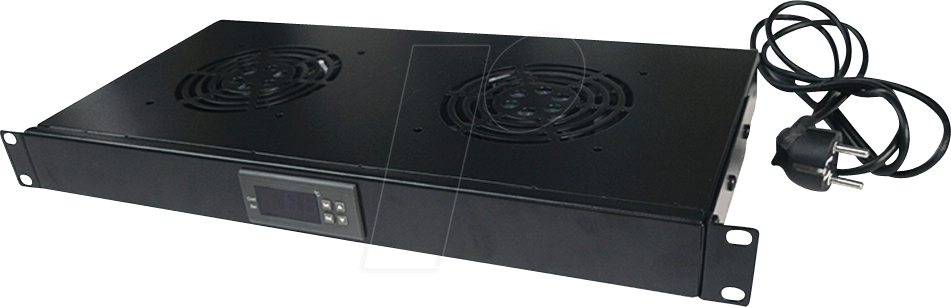 LOGILINK FAU02FB - 19'' Lüftereinschub mit 2 Lüftern, schwarz, 1HE