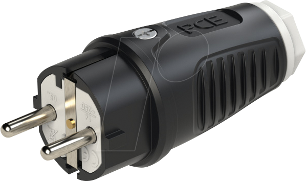 TAUR2 0511-SW - Gummi-Stecker Taurus2, Typ F - CEE 7/4, schwarz/weiß